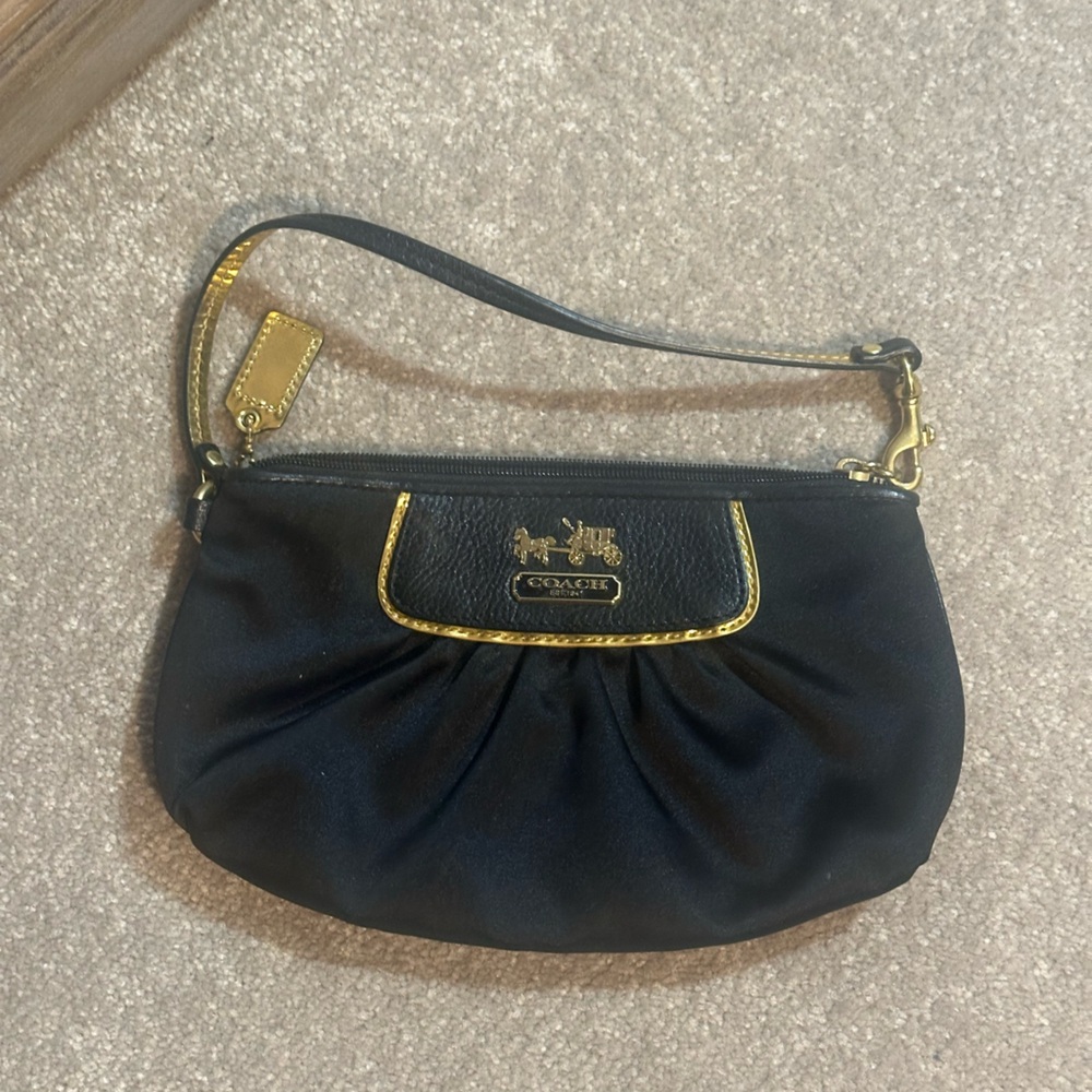 Coach Black and Gold Wristlet